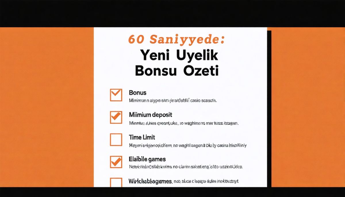 60 Saniyede: Yeni Üyelik Bonusu Özeti (Hızlı Okuma Rehberi)